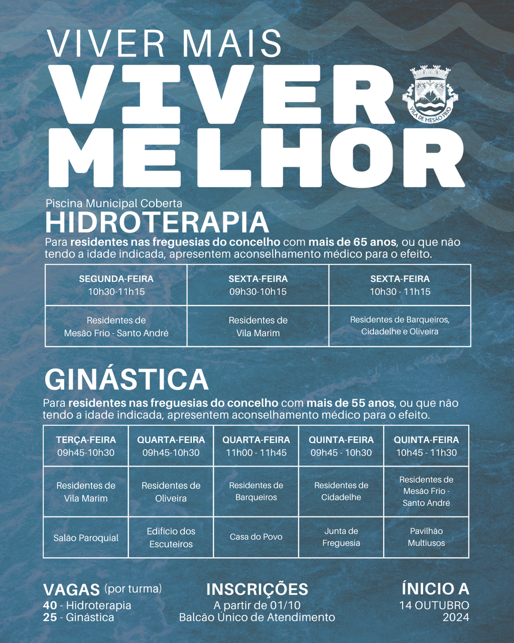 Inscrições "Viver Mais, Viver Melhor" arrancam terça-feira